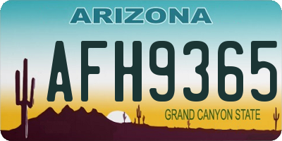 AZ license plate AFH9365