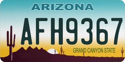 AZ license plate AFH9367