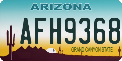 AZ license plate AFH9368