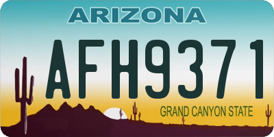 AZ license plate AFH9371