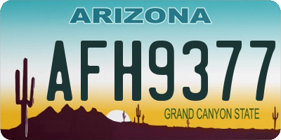 AZ license plate AFH9377