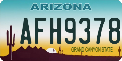 AZ license plate AFH9378