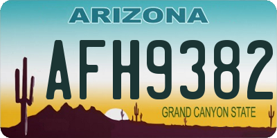 AZ license plate AFH9382