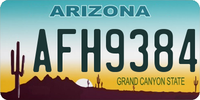 AZ license plate AFH9384