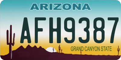 AZ license plate AFH9387