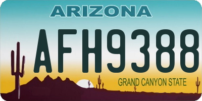 AZ license plate AFH9388