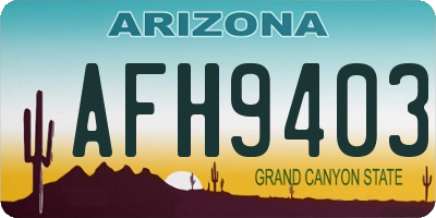 AZ license plate AFH9403