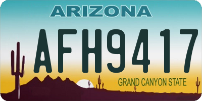 AZ license plate AFH9417