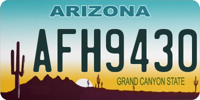 AZ license plate AFH9430