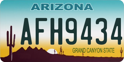 AZ license plate AFH9434