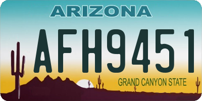 AZ license plate AFH9451