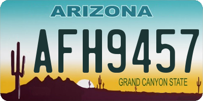 AZ license plate AFH9457