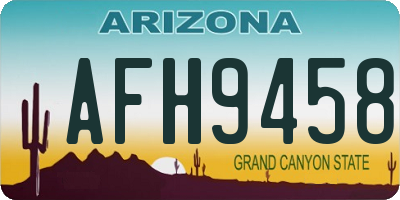AZ license plate AFH9458