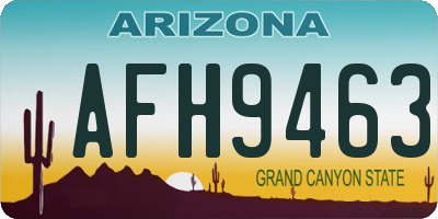 AZ license plate AFH9463