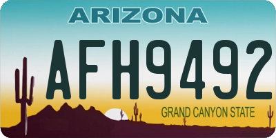 AZ license plate AFH9492