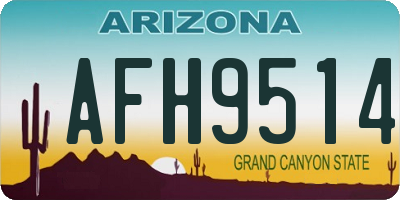 AZ license plate AFH9514