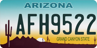 AZ license plate AFH9522