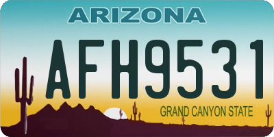 AZ license plate AFH9531
