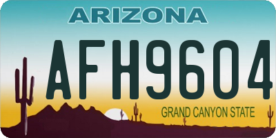 AZ license plate AFH9604