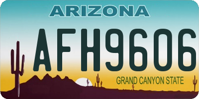 AZ license plate AFH9606