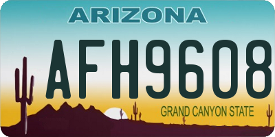 AZ license plate AFH9608