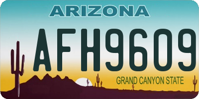 AZ license plate AFH9609