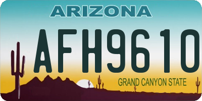 AZ license plate AFH9610