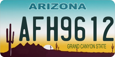 AZ license plate AFH9612