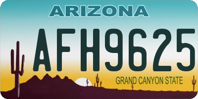 AZ license plate AFH9625