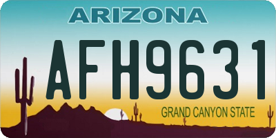 AZ license plate AFH9631
