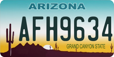 AZ license plate AFH9634