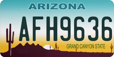 AZ license plate AFH9636