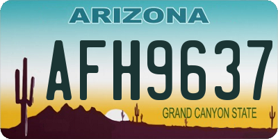 AZ license plate AFH9637