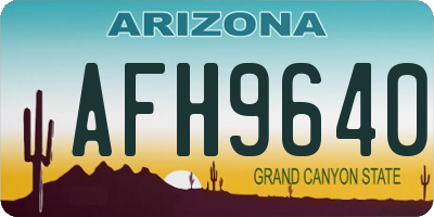 AZ license plate AFH9640