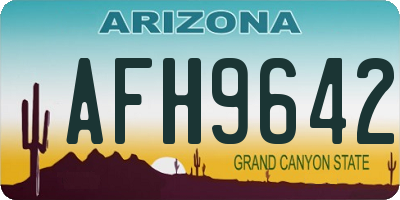 AZ license plate AFH9642