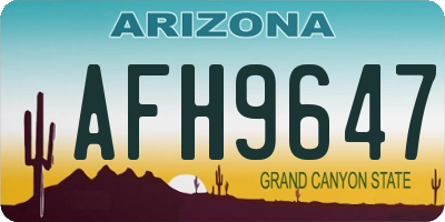 AZ license plate AFH9647