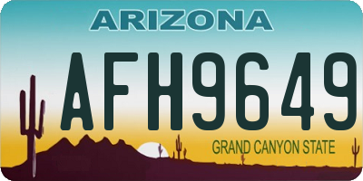 AZ license plate AFH9649