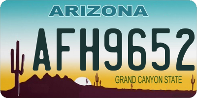 AZ license plate AFH9652