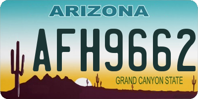 AZ license plate AFH9662