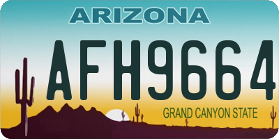 AZ license plate AFH9664