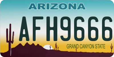AZ license plate AFH9666