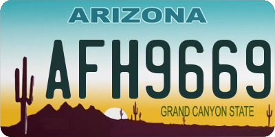 AZ license plate AFH9669