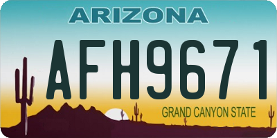 AZ license plate AFH9671