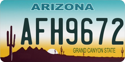 AZ license plate AFH9672