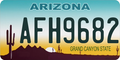 AZ license plate AFH9682