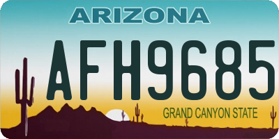 AZ license plate AFH9685
