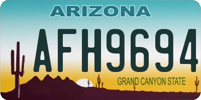 AZ license plate AFH9694