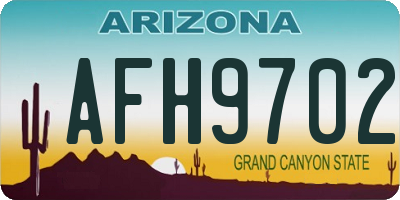 AZ license plate AFH9702