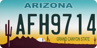AZ license plate AFH9714