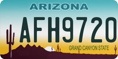 AZ license plate AFH9720